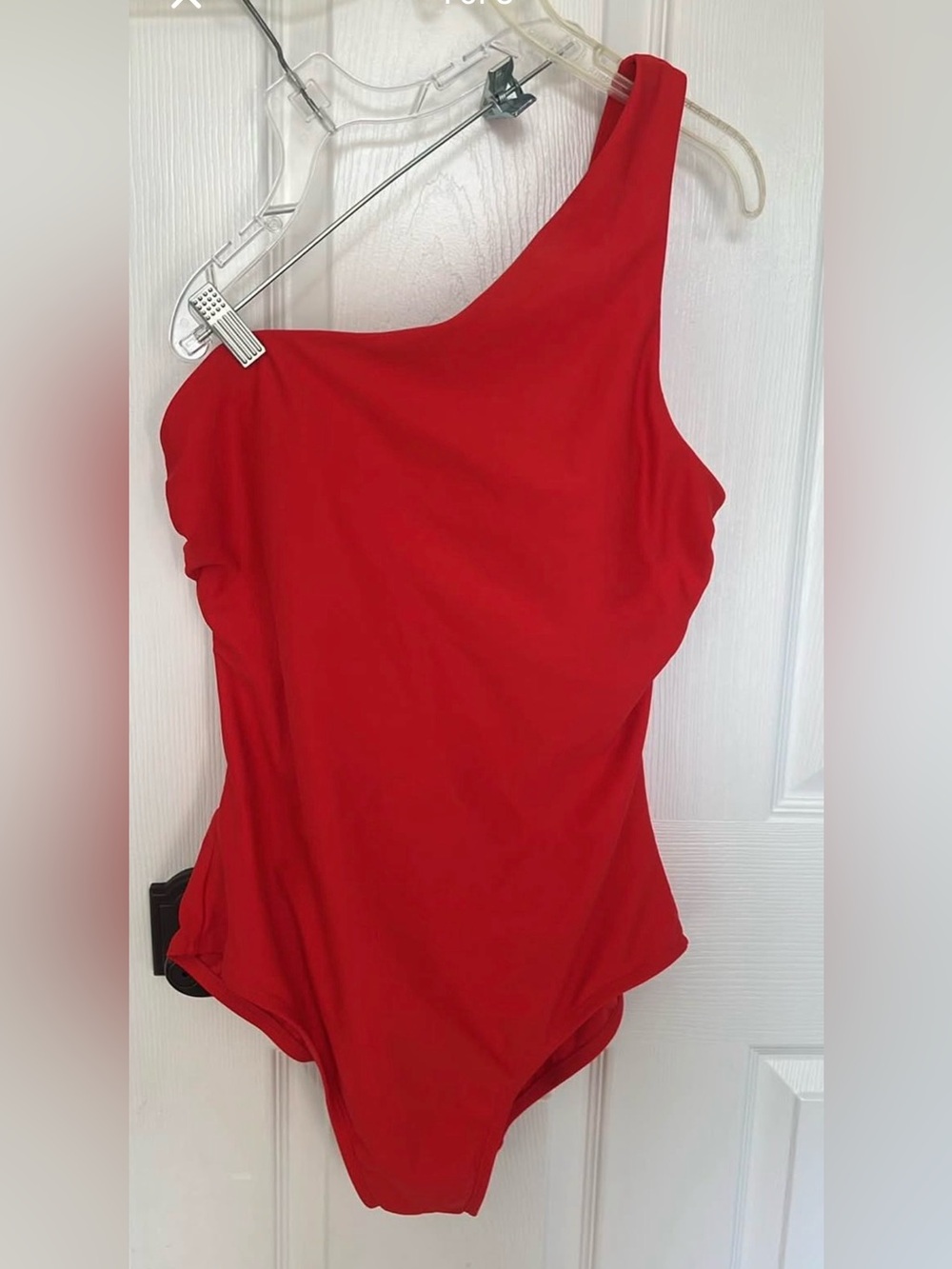 Kona Sol Vibrant Red One-Shoulder Swimsuit